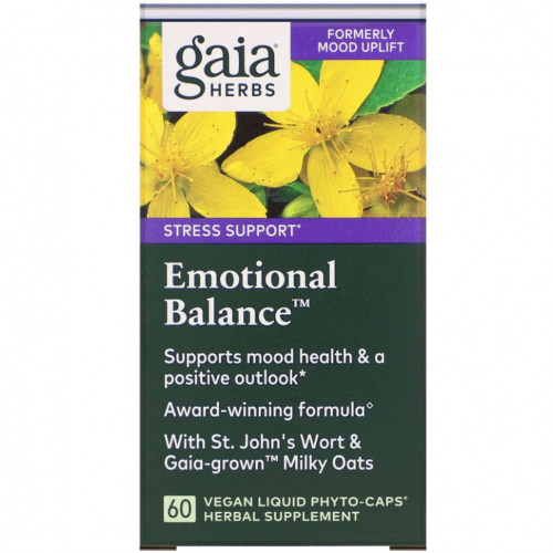 Gaia Herbs, Emotional Balance, 60 веганских капсул Phyto-Cap