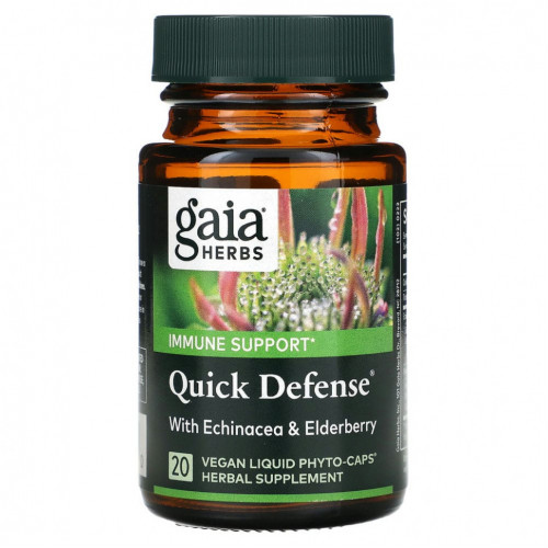 Gaia Herbs, Quick Defense, 20 веганских жидких фитокапсул