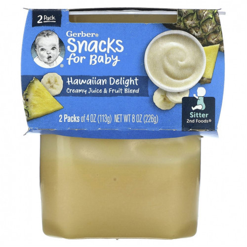 Gerber, Snacks for Baby, 2nd Foods, Hawaiian Delight, 2 упаковки по 113 г (4 унции)