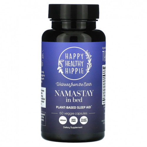 Happy Healthy Hippie, Namastay In Bed, снотворное на растительной основе, 60 растительных капсул