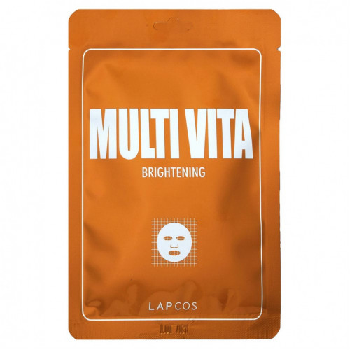 Lapcos, Multi Vita Beauty Sheet Mask, осветляющая маска, 1 шт., 25 мл (0,84 жидк. Унции)