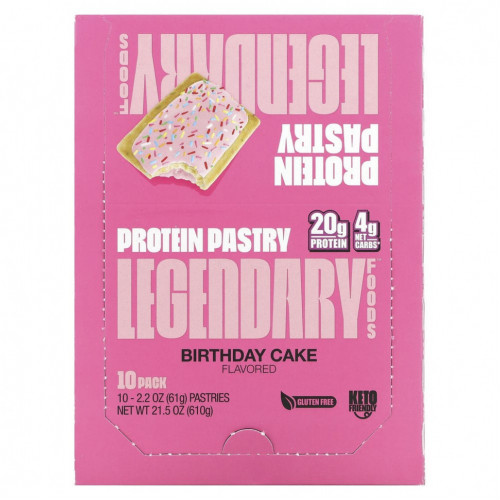 Legendary Foods, Protein Pastry, праздничный торт, 10 пакетиков, 61 г (2,2 унции)