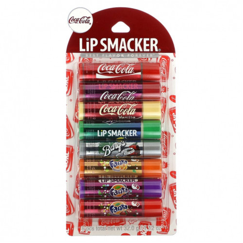 Lip Smacker, Coco-Cola, бальзам для губ, ассорти, 8 упаковок, 4 г (0,14 унции)