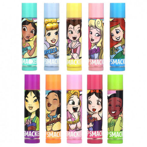 Lip Smacker, Disney Princess, бальзам для губ, ассорти, 10 упаковок, 4 г (0,14 унции)