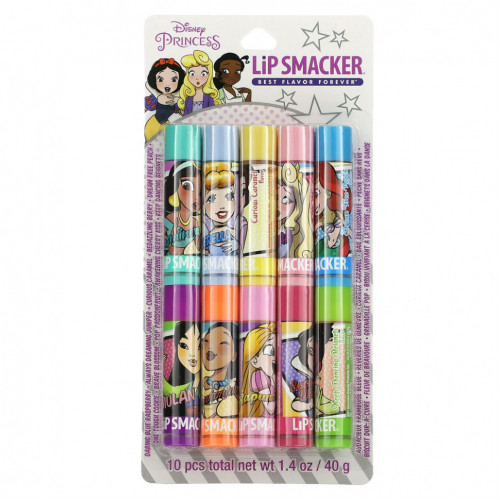 Lip Smacker, Disney Princess, бальзам для губ, ассорти, 10 упаковок, 4 г (0,14 унции)