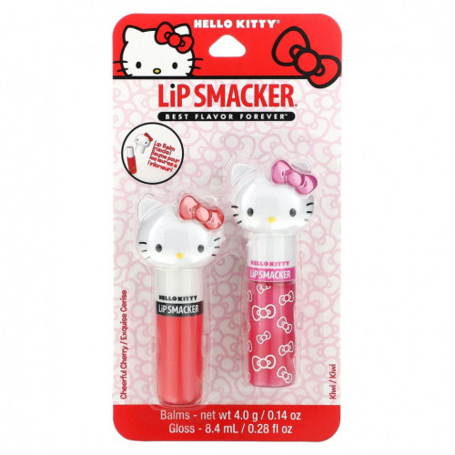 Lip Smacker, Hello Kitty, бальзам и блеск для губ, 2 шт.