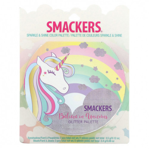 Lip Smacker, Палитра цветов для блеска и блеска, Believe In Unicorns, 1 палитра