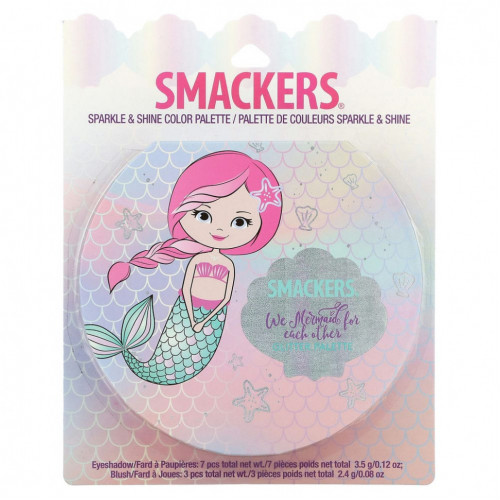 Lip Smacker, Палитра цветов для блеска и блеска, Мы, русалки, блестки, 1 палитра