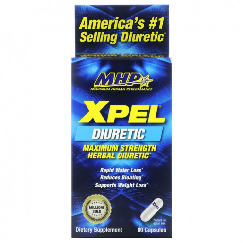 MHP, XPEL, Maximum Strength Herbal Diuretic, 80 Capsules