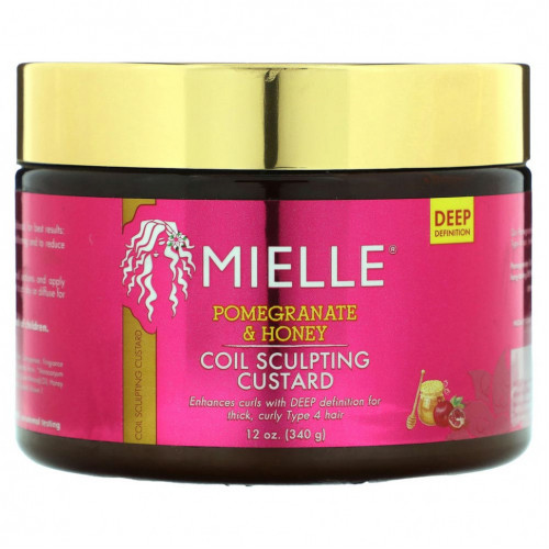 Mielle, Coil Sculpting Custard, гранат и мед, 340 г (12 унций)