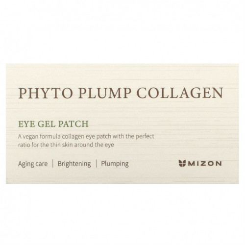 Mizon, Phyto Plump Collagen, гелевые патчи для глаз, 60 патчей по 1,4 г