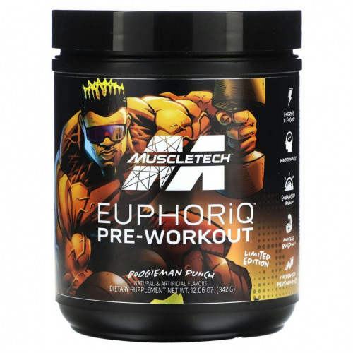 MuscleTech, Ограниченная серия, Euphoriq, перед тренировкой, Boogieman Punch, 342 г (12,06 унции)