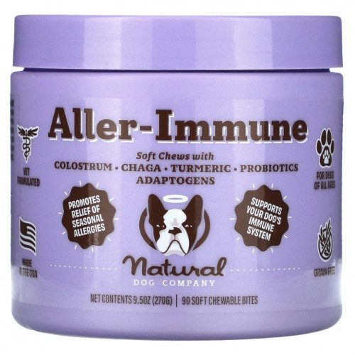 Natural Dog Company, Aller-Immune, для всех возрастов, 90 жевательных таблеток, 270 г (9,5 унции)