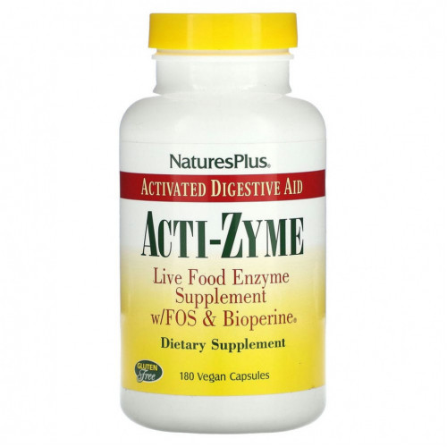 NaturesPlus, Acti-Zyme, 180 веганских капсул