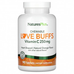 NaturesPlus, Chewable Love Buffs, витамин C, натуральный апельсин, 250 мг, 90 таблеток