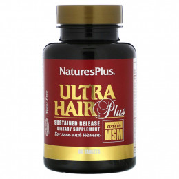 NaturesPlus, Ultra Hair Plus Формула для Волос с MSM, для Мужчин и Женщин 60 таблеток