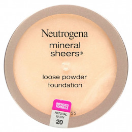 Neutrogena, Mineral Sheers рассыпчатая основа, натуральная слоновая кость 20, 5,5 г (0,19 унции)