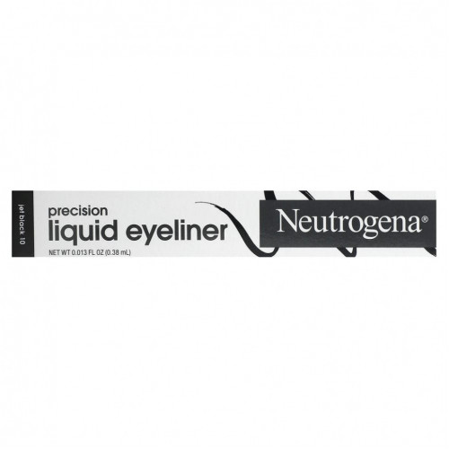 Neutrogena, Precision Liquid Eyeliner, Jet Black 10, 0,38 мл (0,013 жидк. Унции)