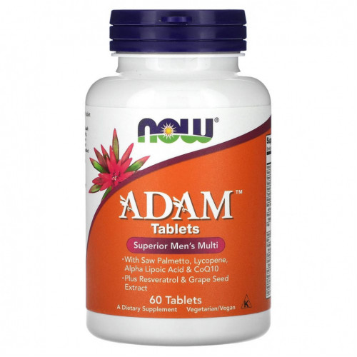 NOW Foods, ADAM, улучшенные мультивитамины для мужчин, 60 таблеток