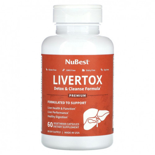 NuBest, Livertox, 60 вегетарианских капсул