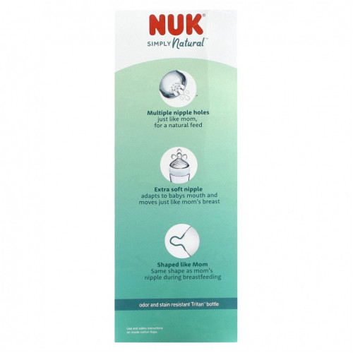 NUK, Simply Natural Bottle with SafeTemp, подарочный набор для новорожденных, от 0 месяцев, 9 шт.