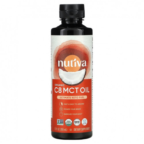 Nutiva, Органическое масло C8 MCT, 355 мл (12 жидк. Унций)