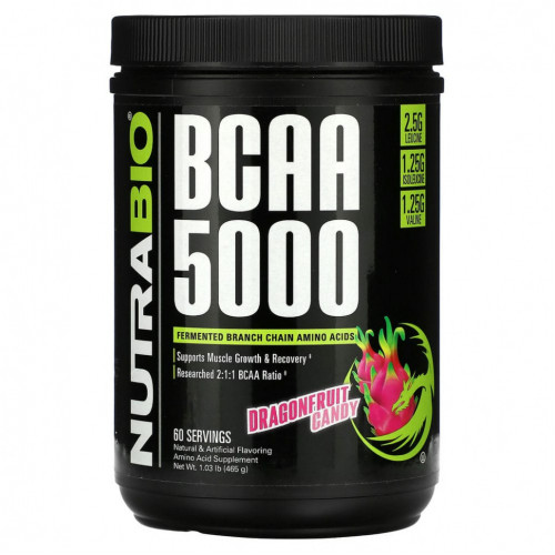 Nutrabio Labs, BCAA 5000, конфеты из драконьего фрукта, 465 г (1,03 фунта)