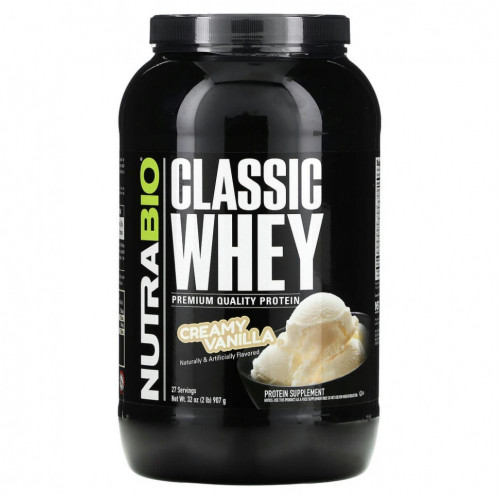 Nutrabio Labs, Classic Whey Protein, сливочный ваниль, 907 г (2 фунта)