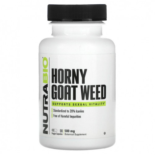 Nutrabio Labs, Horny Goat Weed, 500 мг, 90 растительных капсул