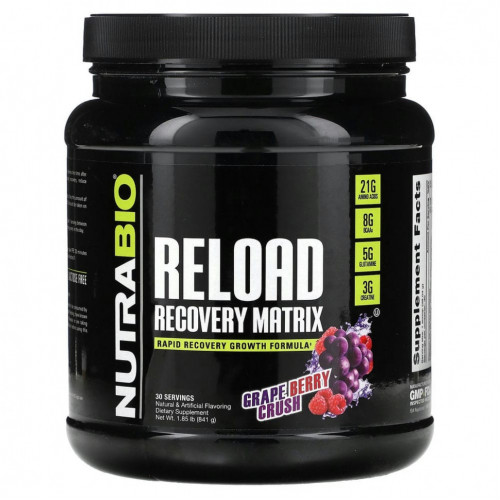 Nutrabio Labs, Reload Recovery Matrix, Grape Berry Crush, 841 г (1,85 фунта)