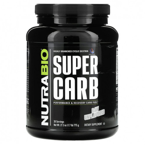 Nutrabio Labs, Super Carb, сырые без добавок, 775 г (1,7 фунта)