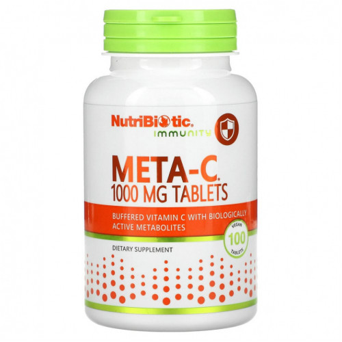 NutriBiotic, Immunity, Meta-C, 1000 мг, 100 веганских таблеток