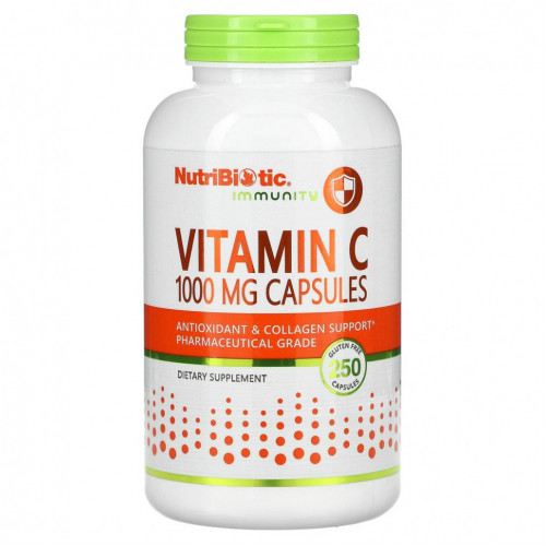 NutriBiotic, Immunity, витамин C, 1000 мг, 250 капсул