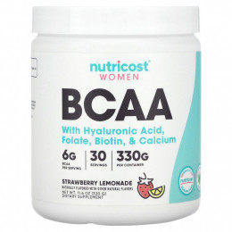 Nutricost, Для женщин, BCAA, клубничный лимонад, 6 г, 330 г (11,6 унции)