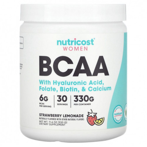 Nutricost, Для женщин, BCAA, клубничный лимонад, 6 г, 330 г (11,6 унции)