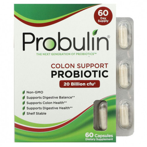 Probulin, Пробиотик для поддержки кишечника, 20 млрд КОЕ, 60 капсул