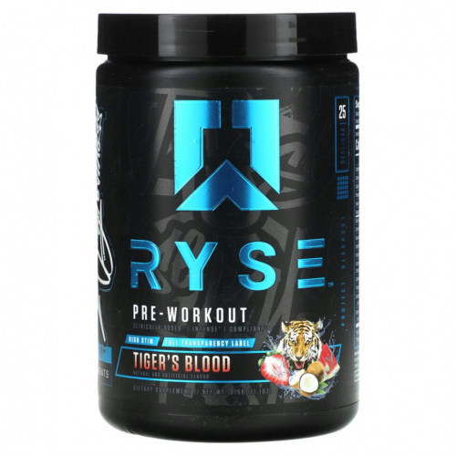 Ryse Supps, Перед тренировкой, тигровая кровь, 315 г (11,10 унции)