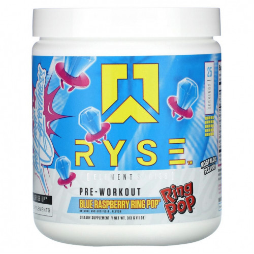 Ryse Supps, Предтренировочный комплекс с синей малиной, 313 г (11 унций)