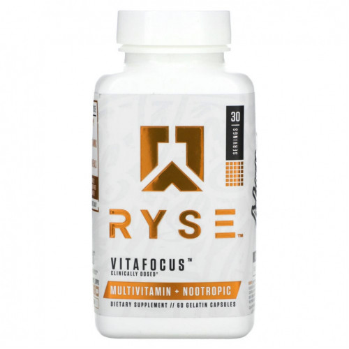 Ryse Supps, Vitafocus, мультивитамины и ноотропы, 60 желатиновых капсул