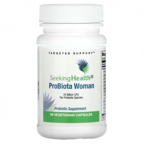 Seeking Health, ProBiota Woman, 25 млрд КОЕ, 60 вегетарианских капсул