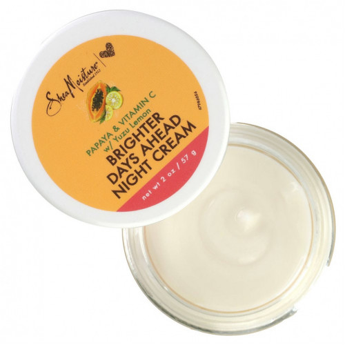 SheaMoisture, Ночной крем Brighter Days Ahead, папайя и витамин C с лимоном юдзу, 57 г (2 унции)