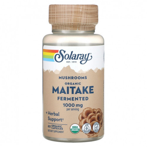 Solaray, Fermented Maitake, Mushrooms, 500 mg, 60 Organic Capsules