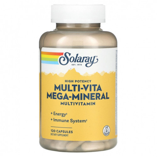 Solaray, High Potency Multi-Vita Mega-Mineral, мультивитамины, 120 капсул