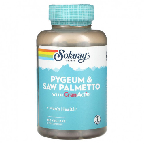 Solaray, Pygeum & Saw Palmetto с CranActin, 180 вегетарианских капсул