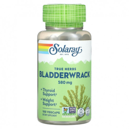 Solaray, True Herbs, Bladderwrack, 580 мг, 100 растительных капсул