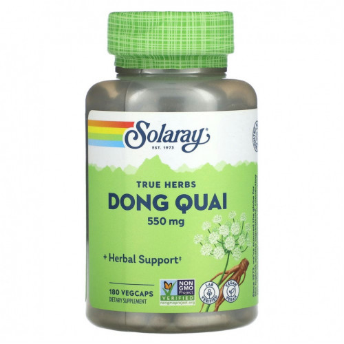 Solaray, True Herbs, Dong Quai, 550 мг, 180 растительных капсул