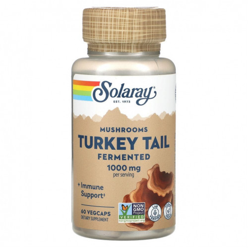 Solaray, Turkey Tail, Fermented Mushrooms, 500 mg, 60 VegCaps