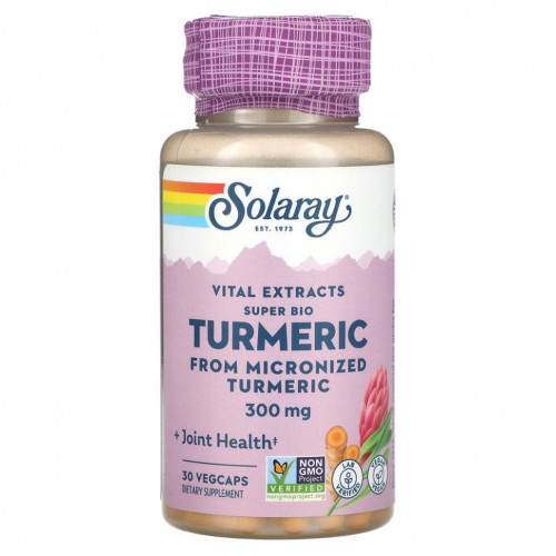 Solaray, Vital Extracts Super Bio Turmeric, 300 мг, 30 растительных капсул