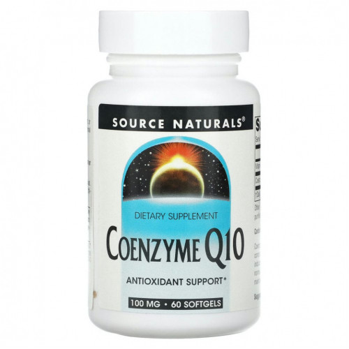 Source Naturals, коэнзим Q10, 100 мг, 60 мягких таблеток