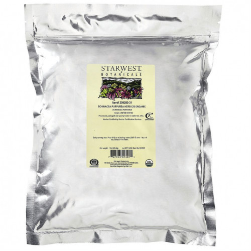 Starwest Botanicals, Органическая эхинацея пурпурная (Echinacea purpurea), C / S, 453,6 г (1 фунт)